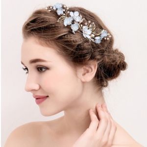 Blue Floral Comb Large Piece Beach wedding Bride